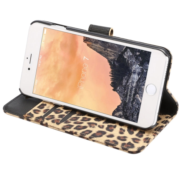 For  iPhone 8 & 7  Leopard Pattern Horizontal Flip Leather Case with Holder & Card Slots & Wallet