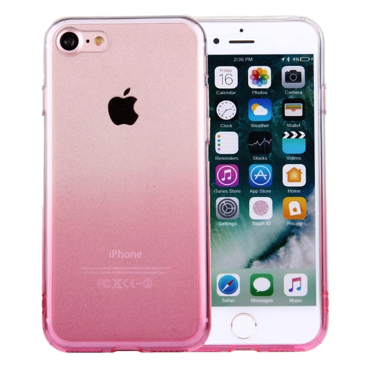 For  iPhone 8 & 7  Stylish Clear Crystal Gradient Color Acrylic + TPU Protective Case Back Cover