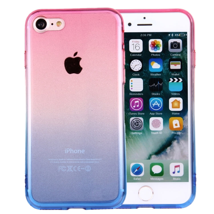 For  iPhone 8 & 7  Stylish Clear Crystal Gradient Color Acrylic + TPU Protective Case Back Cover