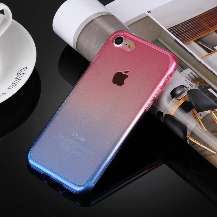 For  iPhone 8 & 7  Stylish Clear Crystal Gradient Color Acrylic + TPU Protective Case Back Cover
