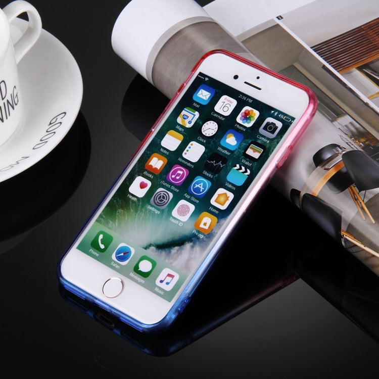 For  iPhone 8 & 7  Stylish Clear Crystal Gradient Color Acrylic + TPU Protective Case Back Cover