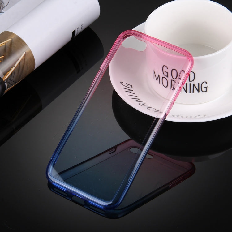 For  iPhone 8 & 7  Stylish Clear Crystal Gradient Color Acrylic + TPU Protective Case Back Cover