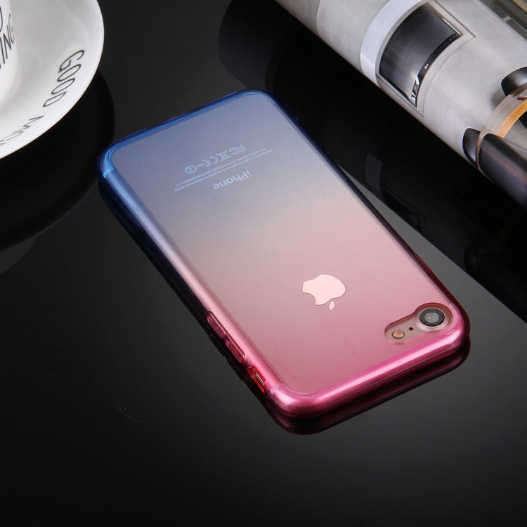 For  iPhone 8 & 7  Stylish Clear Crystal Gradient Color Acrylic + TPU Protective Case Back Cover
