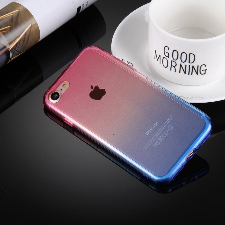 For  iPhone 8 & 7  Stylish Clear Crystal Gradient Color Acrylic + TPU Protective Case Back Cover
