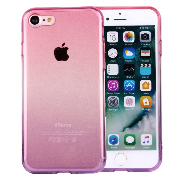 For  iPhone 8 & 7  Stylish Clear Crystal Gradient Color Acrylic + TPU Protective Case Back Cover