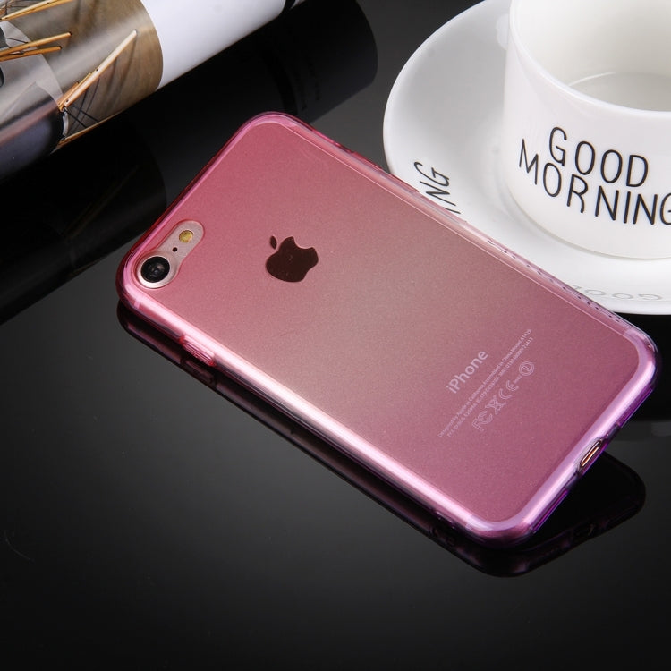 For  iPhone 8 & 7  Stylish Clear Crystal Gradient Color Acrylic + TPU Protective Case Back Cover