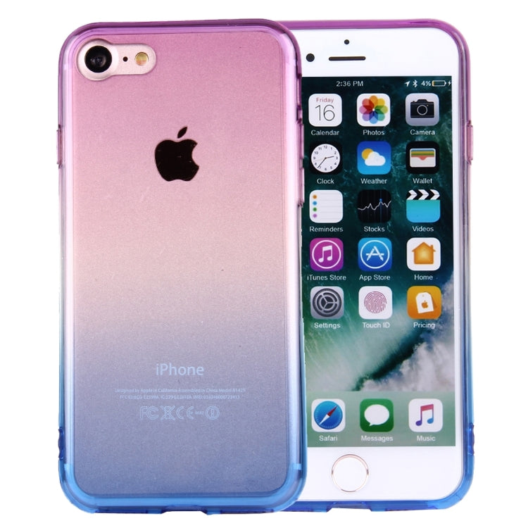 For  iPhone 8 & 7  Stylish Clear Crystal Gradient Color Acrylic + TPU Protective Case Back Cover