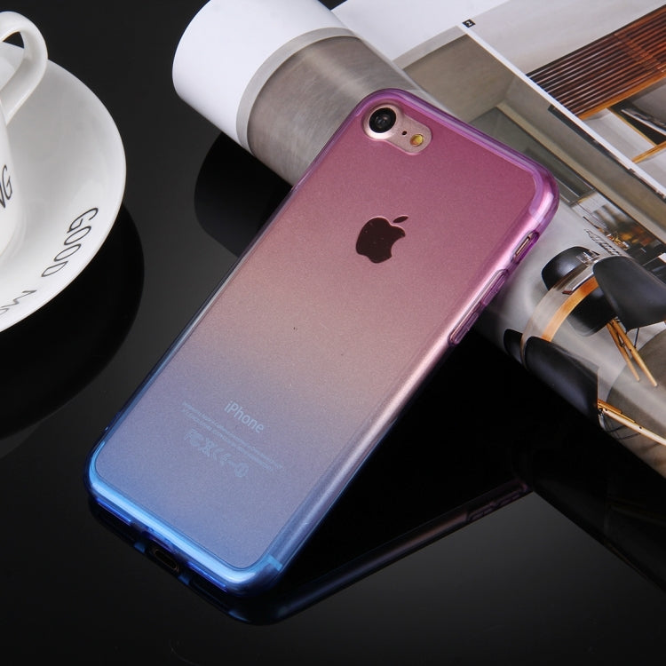 For  iPhone 8 & 7  Stylish Clear Crystal Gradient Color Acrylic + TPU Protective Case Back Cover