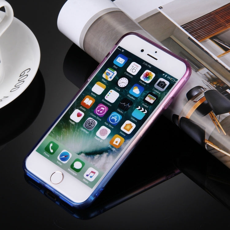 For  iPhone 8 & 7  Stylish Clear Crystal Gradient Color Acrylic + TPU Protective Case Back Cover
