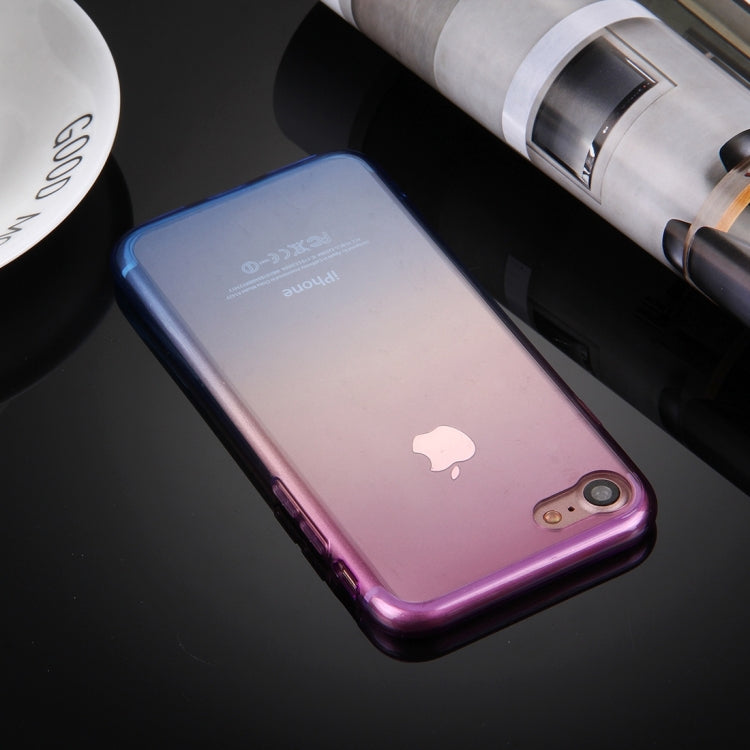 For  iPhone 8 & 7  Stylish Clear Crystal Gradient Color Acrylic + TPU Protective Case Back Cover