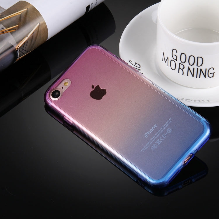 For  iPhone 8 & 7  Stylish Clear Crystal Gradient Color Acrylic + TPU Protective Case Back Cover