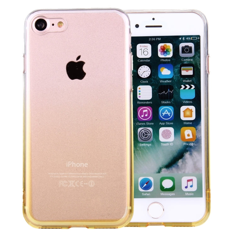 For  iPhone 8 & 7  Stylish Clear Crystal Gradient Color Acrylic + TPU Protective Case Back Cover