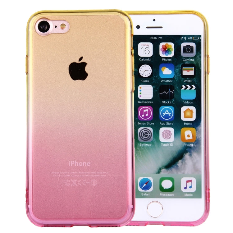 For  iPhone 8 & 7  Stylish Clear Crystal Gradient Color Acrylic + TPU Protective Case Back Cover
