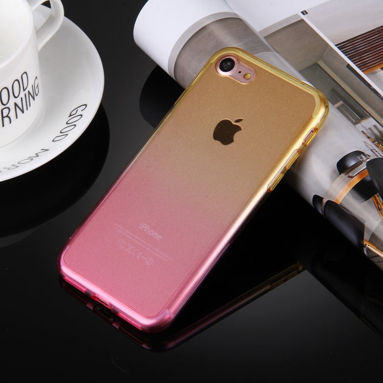 For  iPhone 8 & 7  Stylish Clear Crystal Gradient Color Acrylic + TPU Protective Case Back Cover