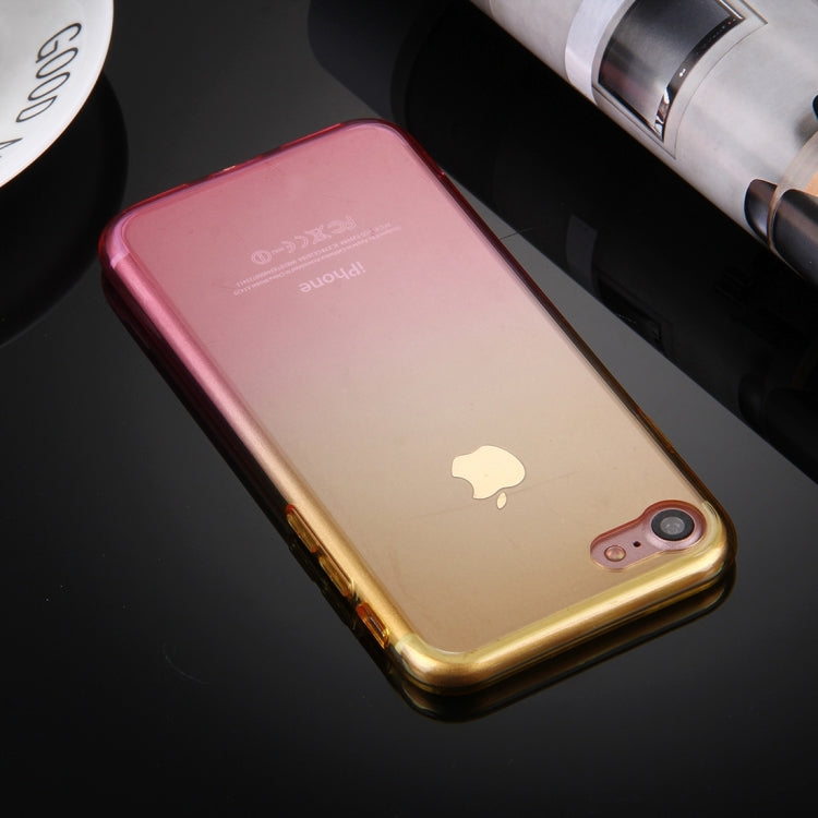 For  iPhone 8 & 7  Stylish Clear Crystal Gradient Color Acrylic + TPU Protective Case Back Cover