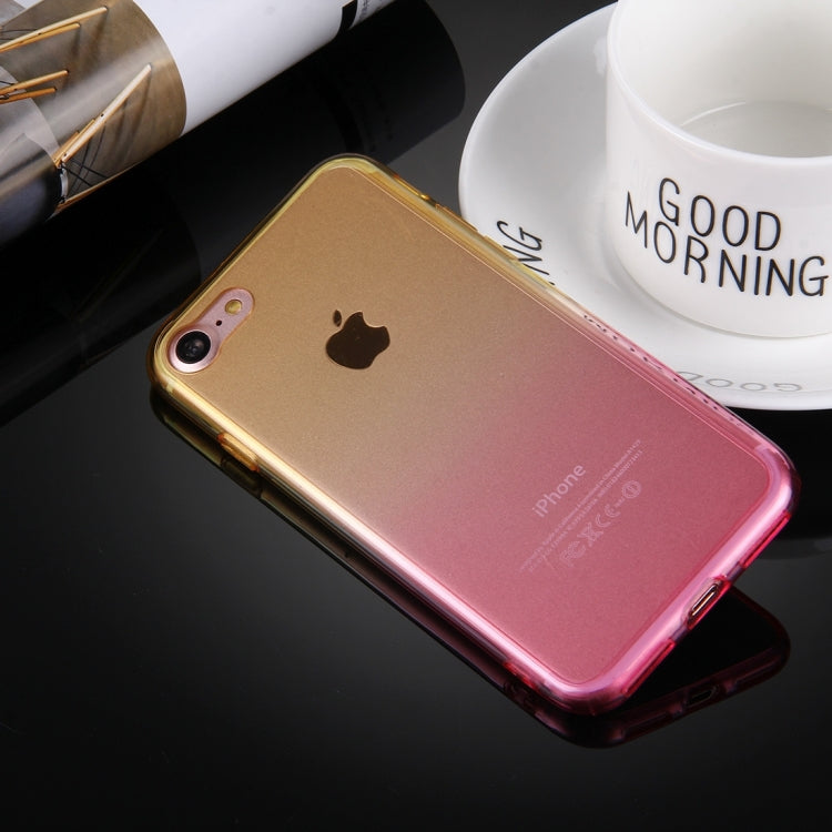 For  iPhone 8 & 7  Stylish Clear Crystal Gradient Color Acrylic + TPU Protective Case Back Cover