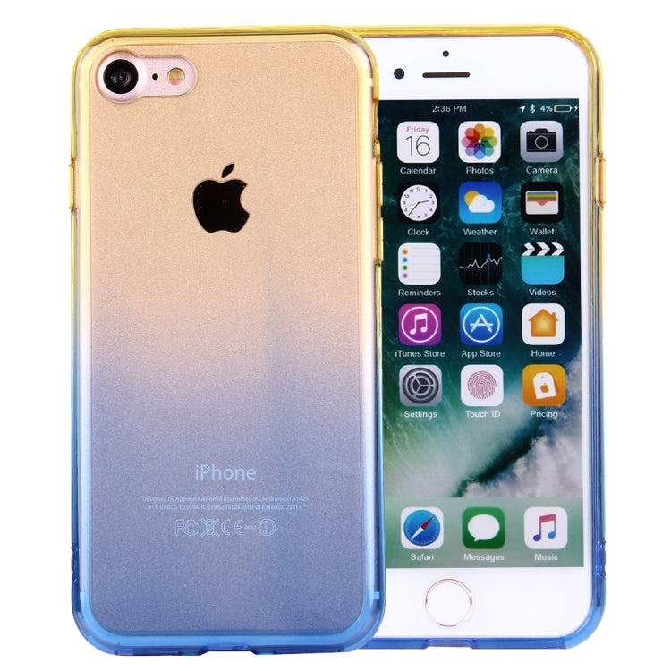 For  iPhone 8 & 7  Stylish Clear Crystal Gradient Color Acrylic + TPU Protective Case Back Cover