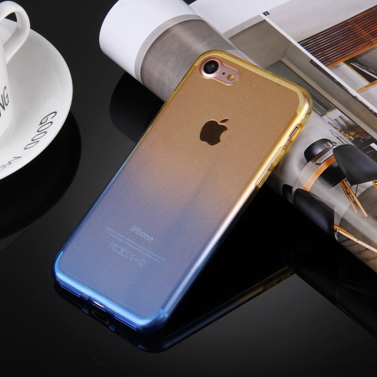 For  iPhone 8 & 7  Stylish Clear Crystal Gradient Color Acrylic + TPU Protective Case Back Cover