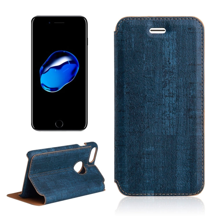 For  iPhone 8 & 7  Ultra-thin Wood Texture Horizontal Flip PU Leather Protective Case with Holder