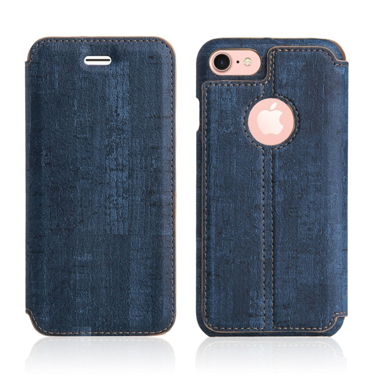For  iPhone 8 & 7  Ultra-thin Wood Texture Horizontal Flip PU Leather Protective Case with Holder