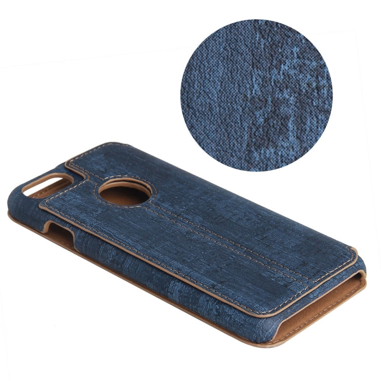 For  iPhone 8 & 7  Ultra-thin Wood Texture Horizontal Flip PU Leather Protective Case with Holder