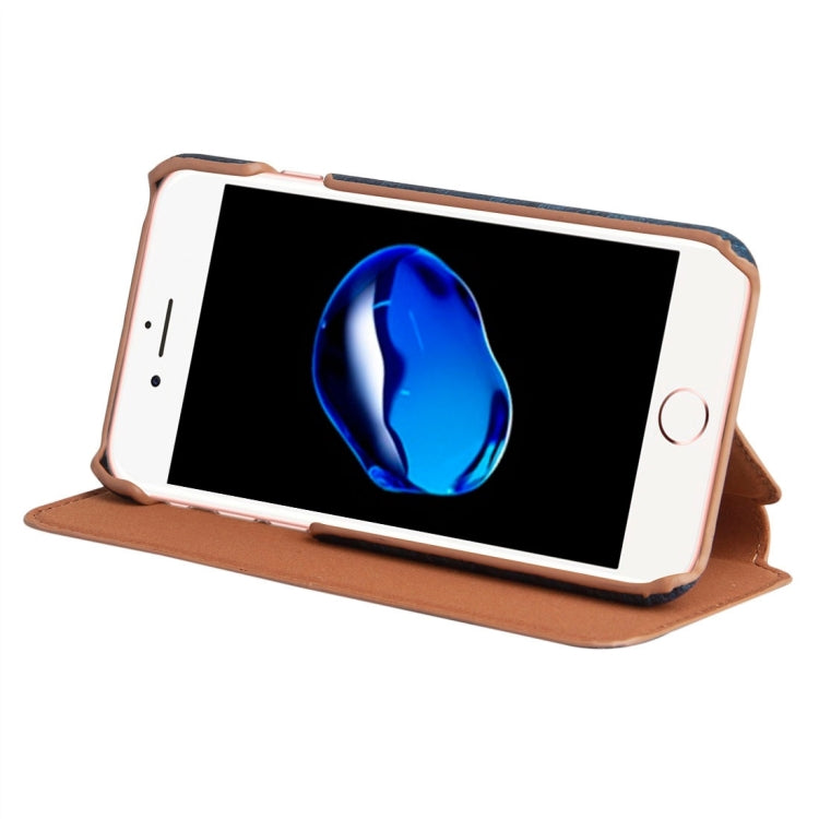 For  iPhone 8 & 7  Ultra-thin Wood Texture Horizontal Flip PU Leather Protective Case with Holder