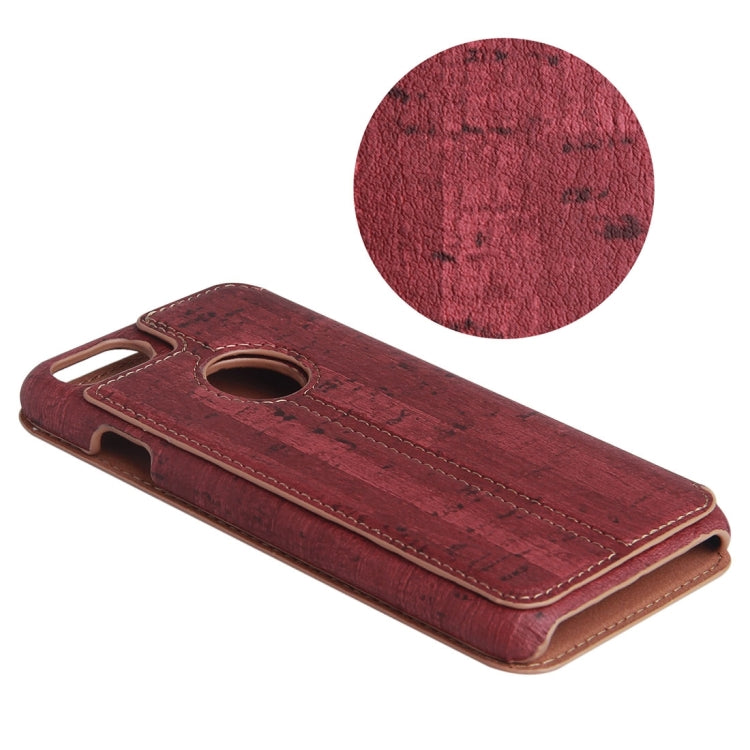 For  iPhone 8 & 7  Ultra-thin Wood Texture Horizontal Flip PU Leather Protective Case with Holder