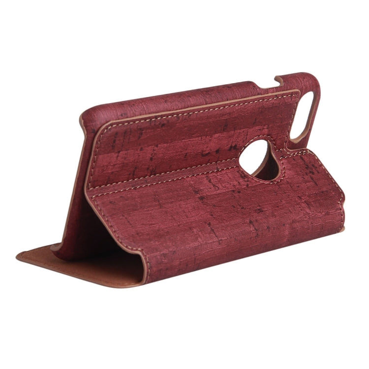For  iPhone 8 & 7  Ultra-thin Wood Texture Horizontal Flip PU Leather Protective Case with Holder
