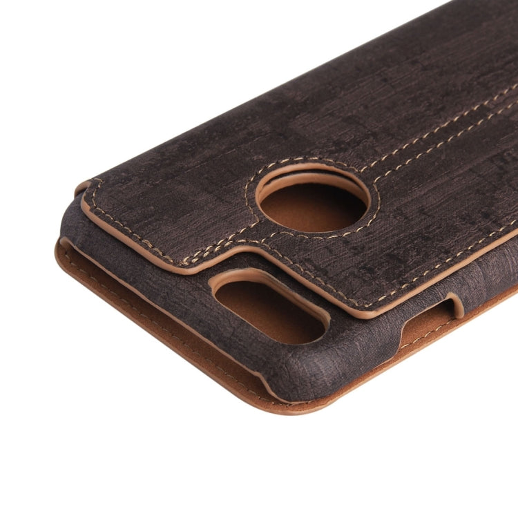For  iPhone 8 & 7  Ultra-thin Wood Texture Horizontal Flip PU Leather Protective Case with Holder