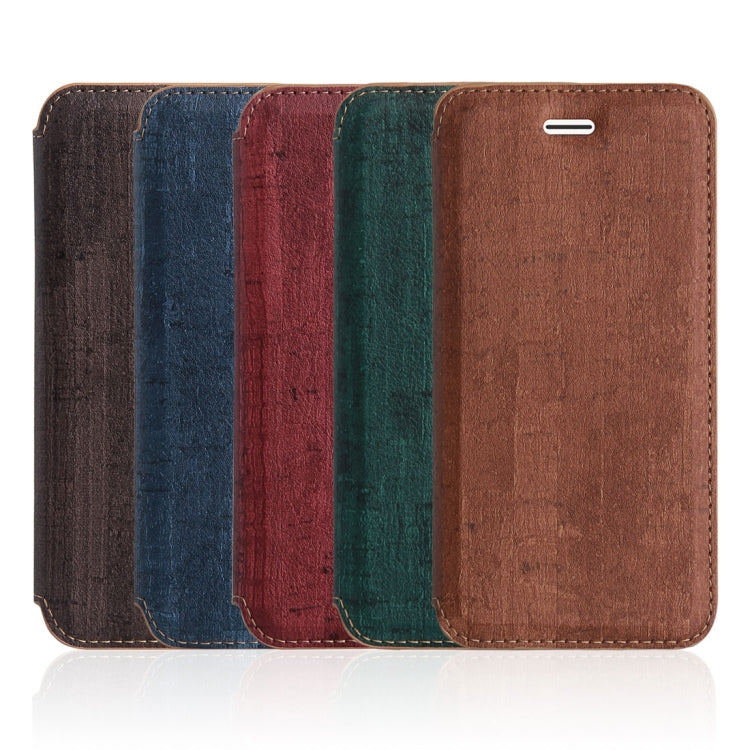 For  iPhone 8 & 7  Ultra-thin Wood Texture Horizontal Flip PU Leather Protective Case with Holder
