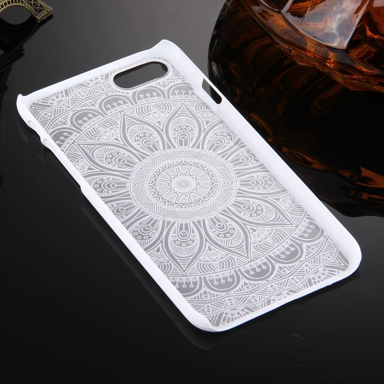 For  iPhone 8 & 7  Embossed Lotus Pattern Plastic Protective Back Cover Case