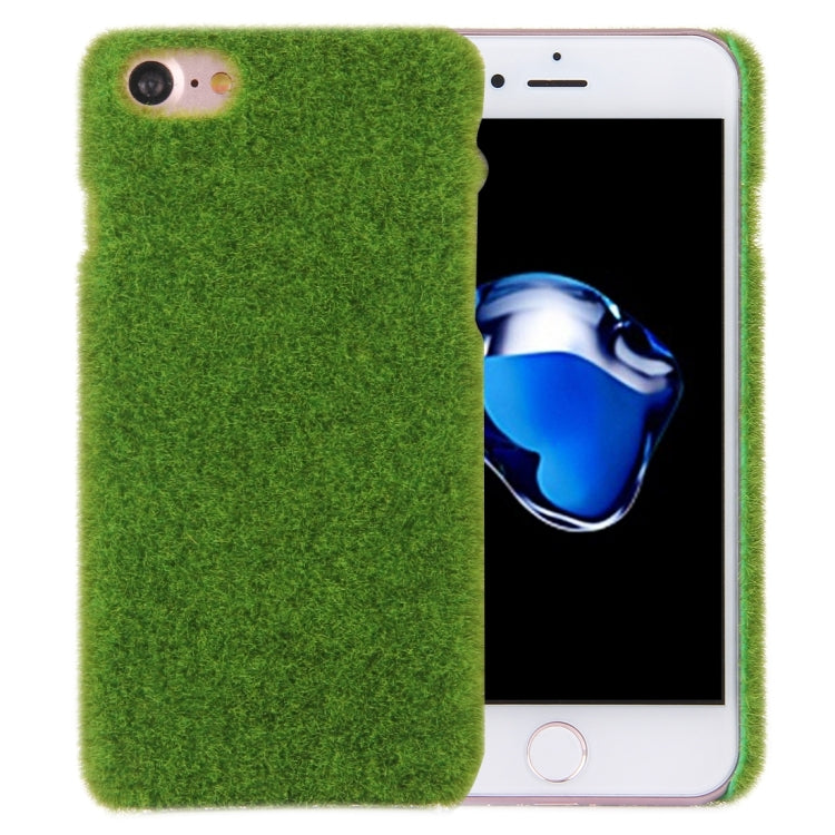 For  iPhone 8 & 7  Simulation 3D Green Grass Lawn Hard Cover Phone Protective Back Case(Green)