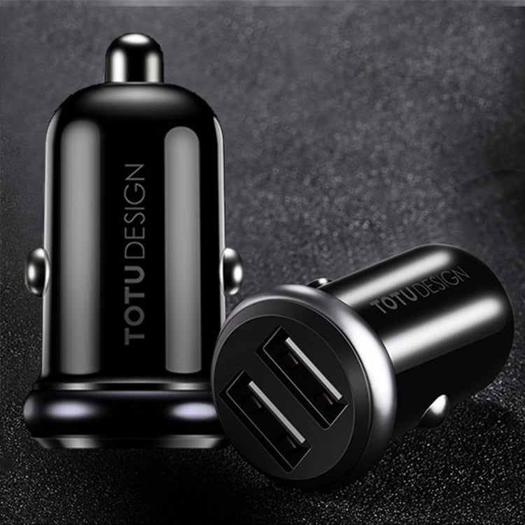 TOTUDESIGN 2.4A Dual Ports PC + Aluminium Alloy Smart Car Charger, For iPhone, Galaxy, Sony, Lenovo, HTC, Huawei, and other Smartphones