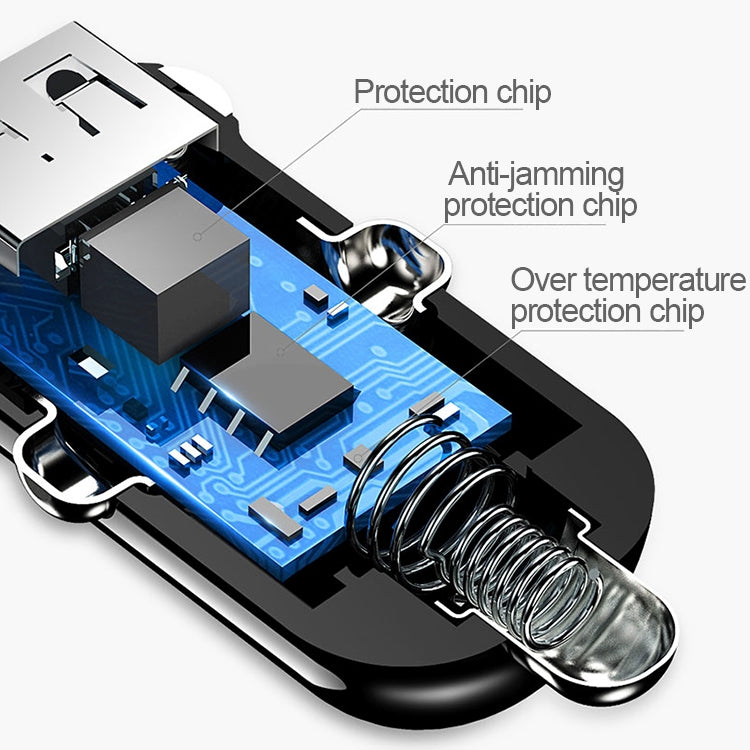 TOTUDESIGN 2.4A Dual Ports PC + Aluminium Alloy Smart Car Charger, For iPhone, Galaxy, Sony, Lenovo, HTC, Huawei, and other Smartphones