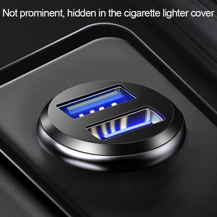 TOTUDESIGN 2.4A Dual Ports PC + Aluminium Alloy Smart Car Charger, For iPhone, Galaxy, Sony, Lenovo, HTC, Huawei, and other Smartphones