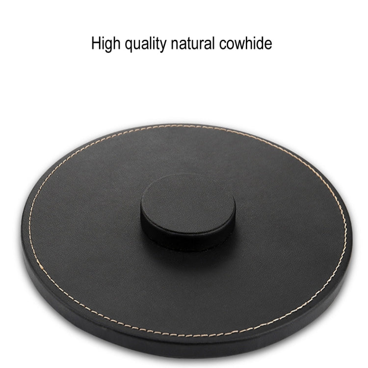 HomePod Speaker Base Apple Artificial Intelligence Bluetooth Speaker Genuine leather Desktop Mat(Black)