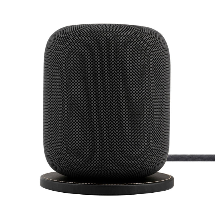 HomePod Speaker Base Apple Artificial Intelligence Bluetooth Speaker Genuine leather Desktop Mat(Black)