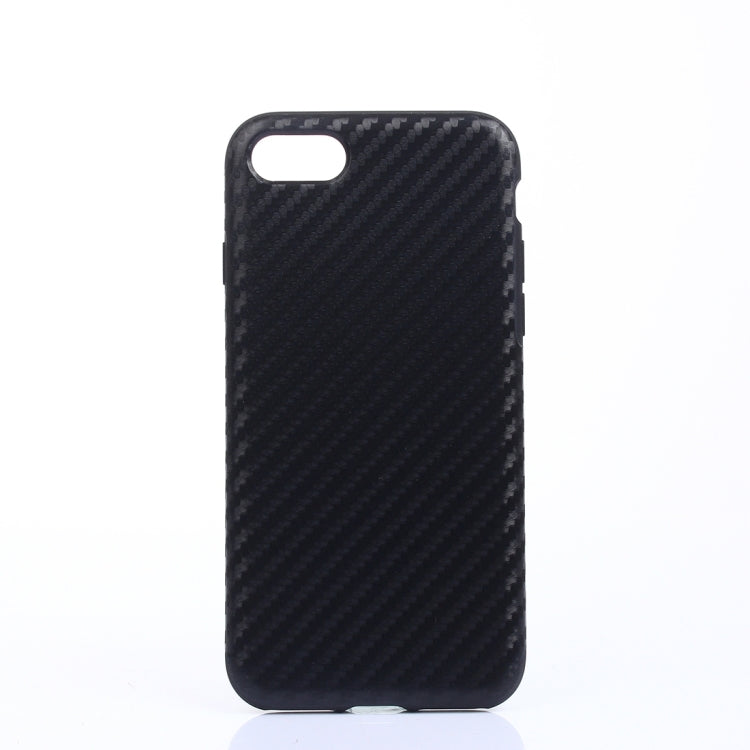 For  iPhone 8 & 7  Carbon Fiber Texture Soft PU  Protective Case Back Cover