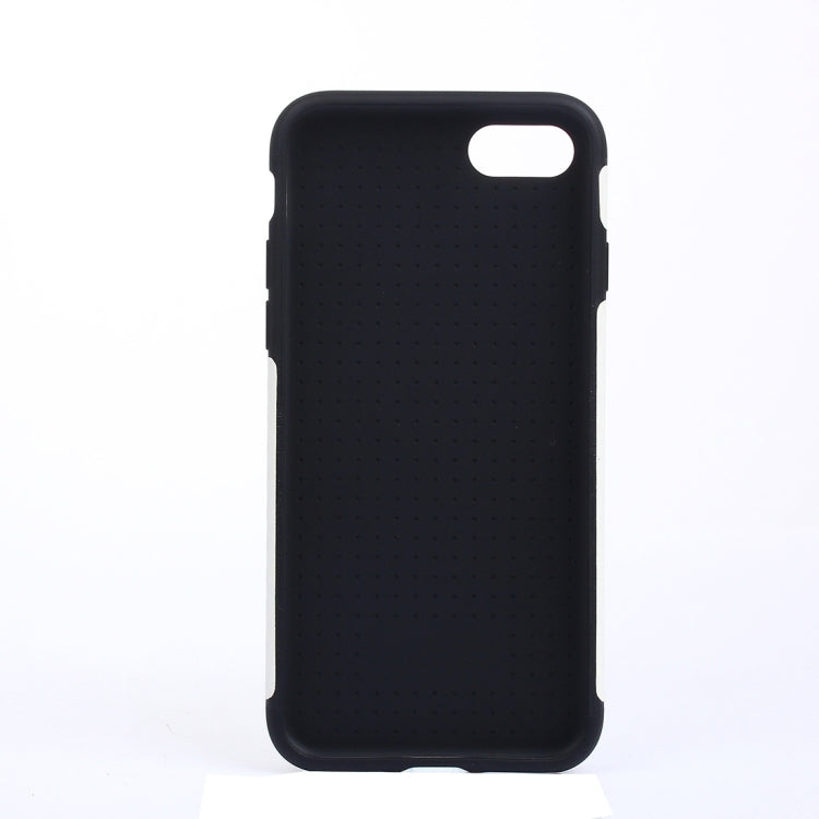 For  iPhone 8 & 7  Carbon Fiber Texture Soft PU  Protective Case Back Cover