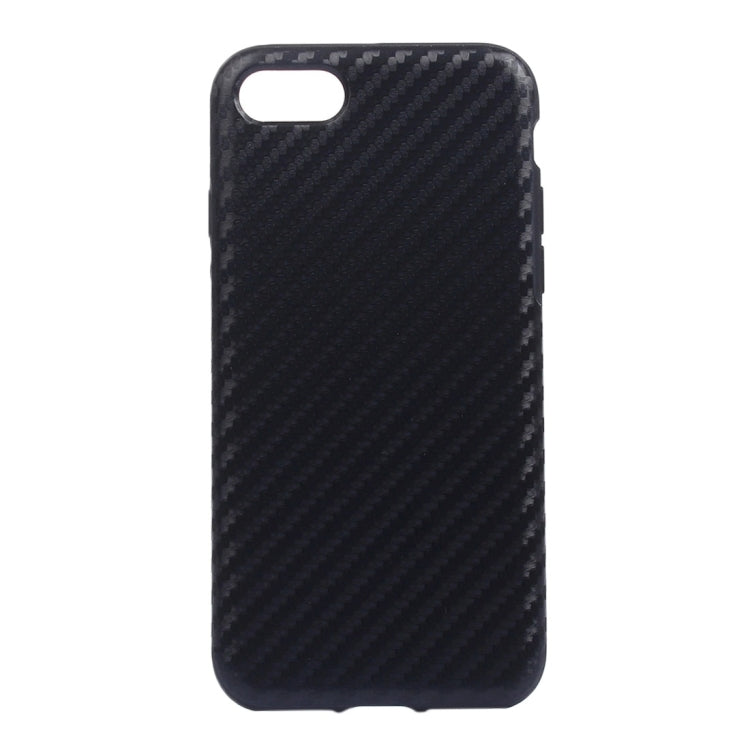 For iPhone 8 Plus & 7 Plus   Carbon Fiber Texture Soft PU  Protective Case Back Cover
