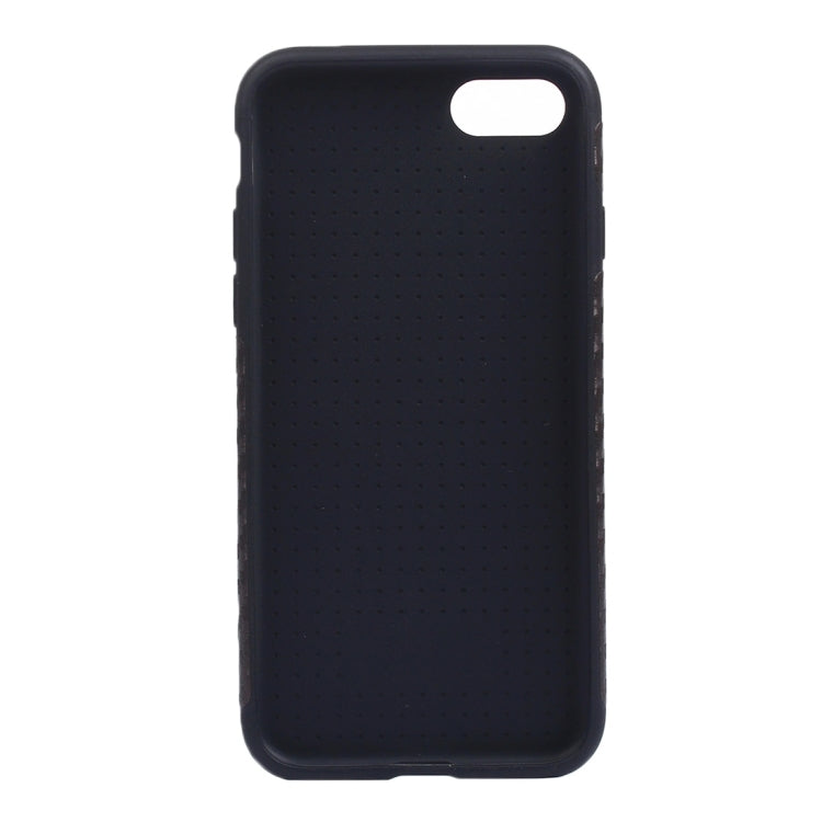For iPhone 8 Plus & 7 Plus   Carbon Fiber Texture Soft PU  Protective Case Back Cover