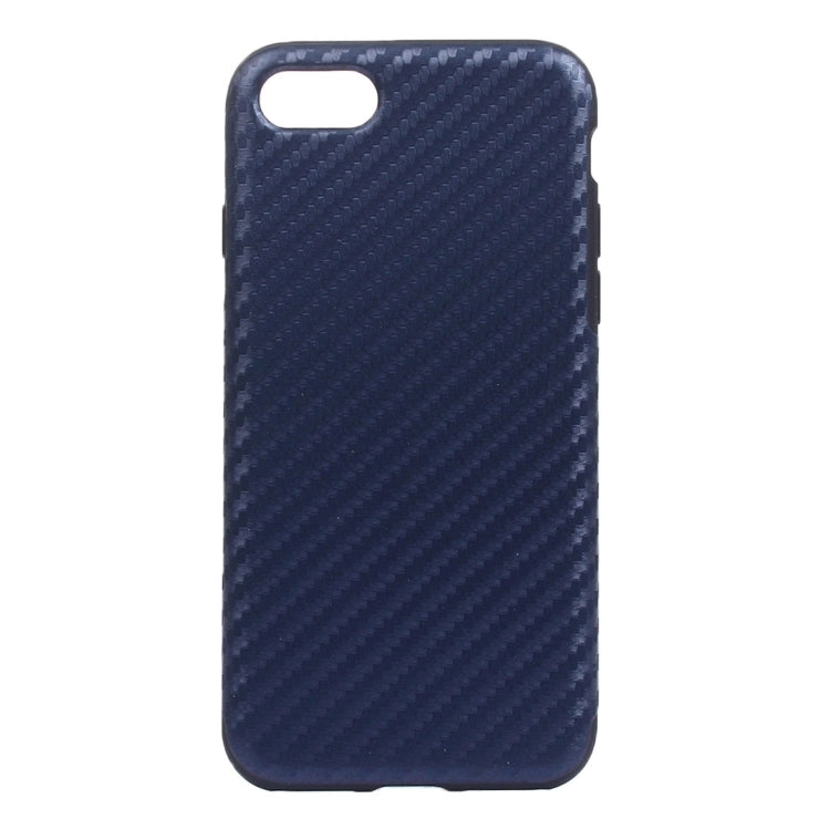 For iPhone 8 Plus & 7 Plus   Carbon Fiber Texture Soft PU  Protective Case Back Cover