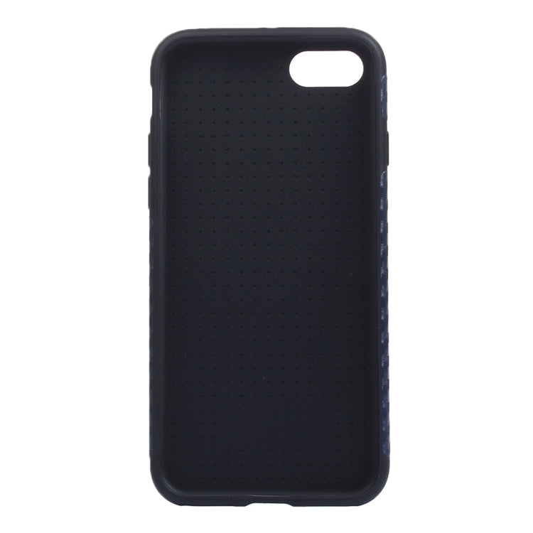 For iPhone 8 Plus & 7 Plus   Carbon Fiber Texture Soft PU  Protective Case Back Cover