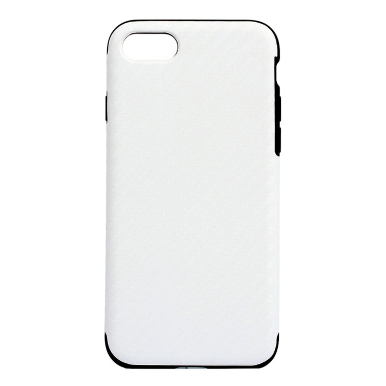 For iPhone 8 Plus & 7 Plus   Carbon Fiber Texture Soft PU  Protective Case Back Cover