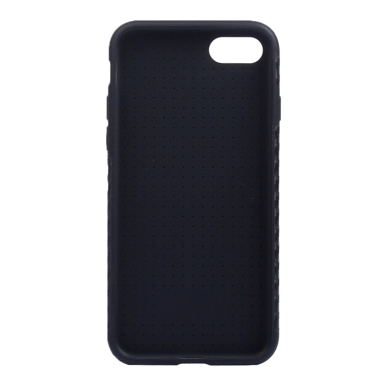 For iPhone 8 Plus & 7 Plus   Carbon Fiber Texture Soft PU  Protective Case Back Cover