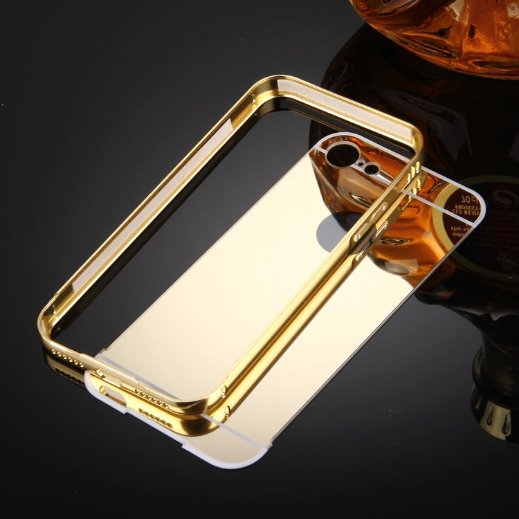 For  iPhone 8 & 7  Separable Electroplating Mirror Push Pull PC Protective Case Back Shell Cover + Metal Bumper Frame