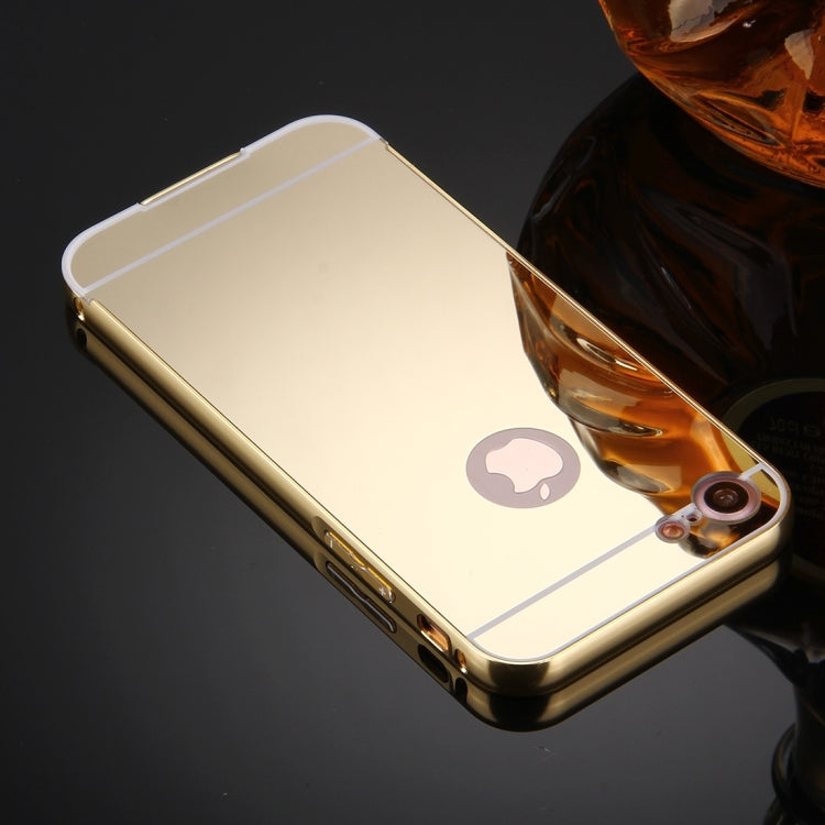 For  iPhone 8 & 7  Separable Electroplating Mirror Push Pull PC Protective Case Back Shell Cover + Metal Bumper Frame