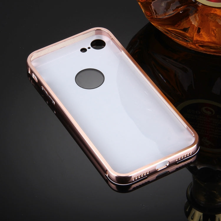 For  iPhone 8 & 7  Separable Electroplating Mirror Push Pull PC Protective Case Back Shell Cover + Metal Bumper Frame