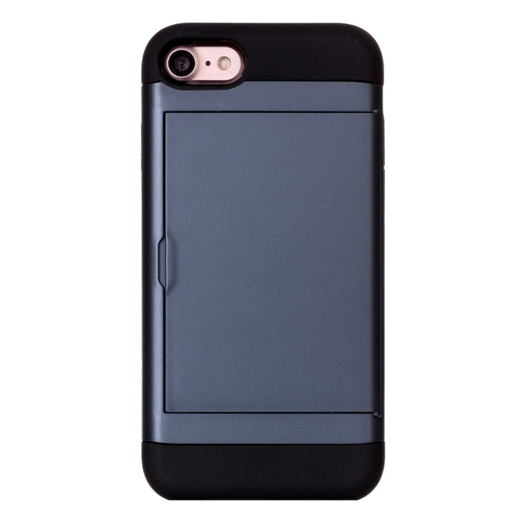 For  iPhone 8 & 7  Slide Style TPU + PC Combination Case with Card Slot
