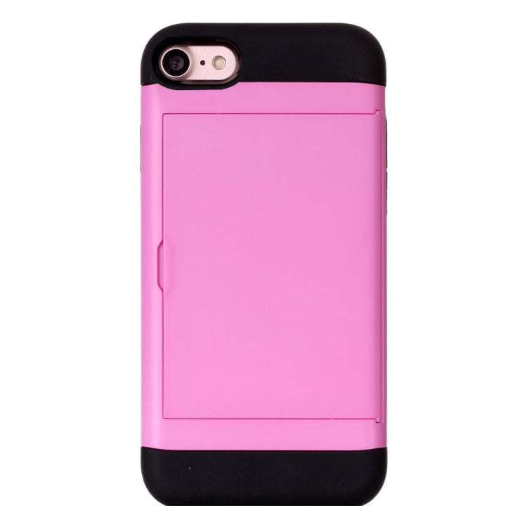 For  iPhone 8 & 7  Slide Style TPU + PC Combination Case with Card Slot